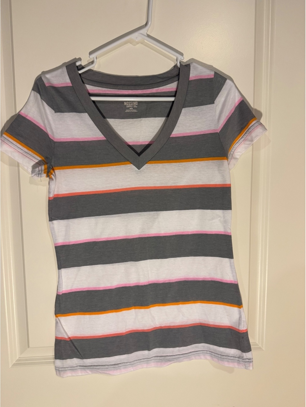 Mossimo Supply Co. Women's Striped V-Neck T-Shirt Medium